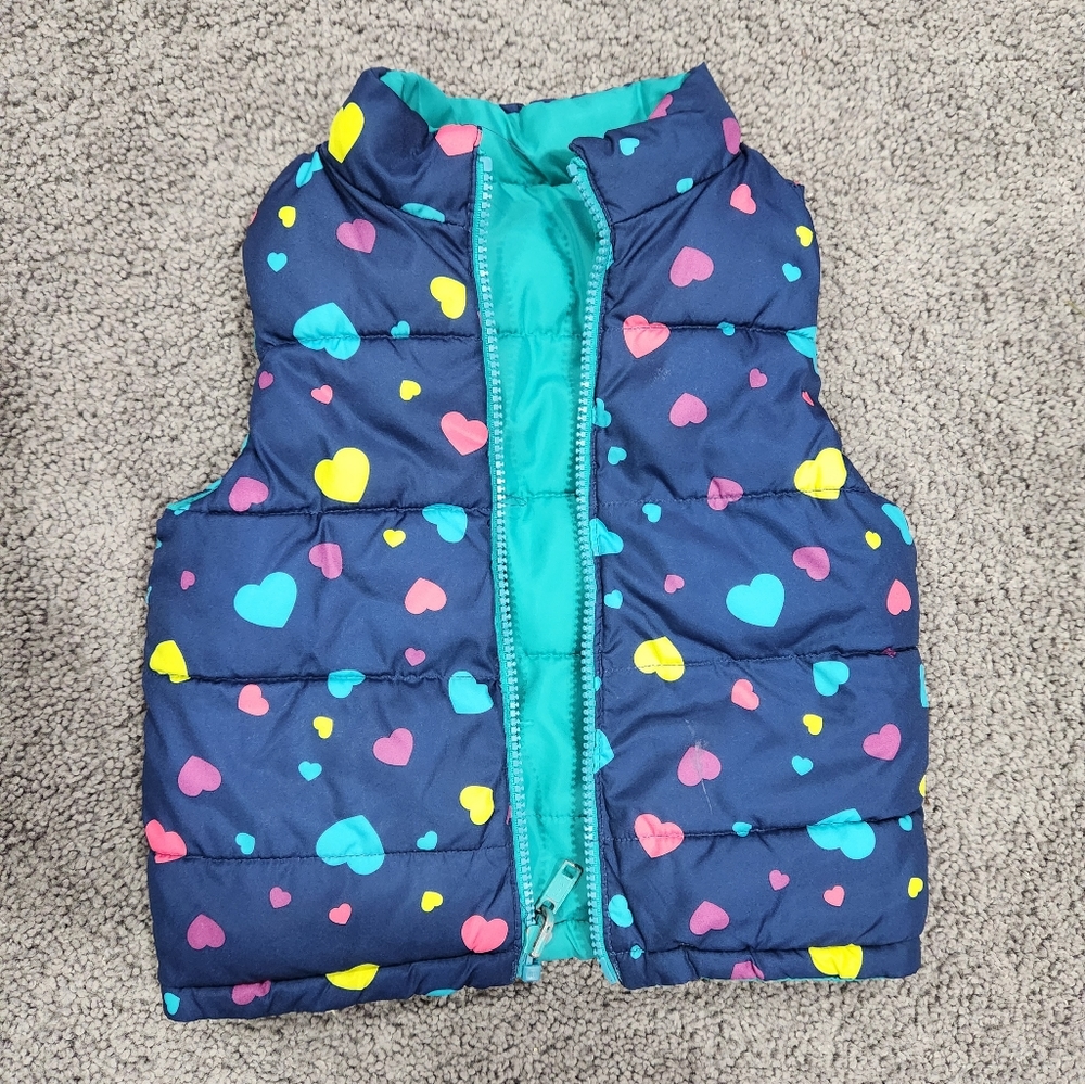 Healthtex baby girl 12 month reversible puffer vest